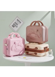 Lettie Pudding Dog Anime Storage Box Kawaii Makeup Bag 14 Inch ABS Small Student Cartoon 3D Rabbit Trave Luggage