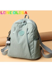 Women Backpack Large Capacity Casual Simple Travel Bag Solid Color High Quality Nylon Canvas Shoulder Bag rackbag Mochilas