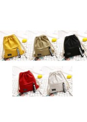 Canvas Drawstring Backpack School Gym Canvas Drawstring Bag Canvas Storage Pack Backpack Pouch for School Pack for Teen