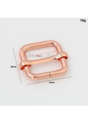 10-50pcs 6 colors 4 size 16mm 20mm 26mm 33mm rose gold slider buckle DIY strap tape roll buckle strap adjuster tri-slide buckle