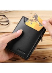 Williapolo Coin Purses Genuine Leather Men Wallet With Card Holder Short Wallet Zipper Wallets Casual Standard Wallets PL293