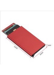 Anti-theft ID Credit Card Holder Porte Carte Thin Aluminum Metal Wallets Pocket Bank Box Women Men Credit Card Box