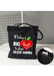 Teacher life rainbow small cotton bag teacher canvas bag graduation gifts tote big teachers appreciation or year-end gift