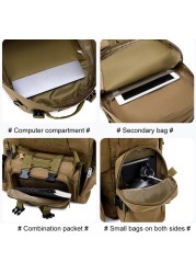 50L 4 in 1 Molle Sports Utility Bag Men Tactical Backpack, Military Backpack Outdoor Hiking Climbing Army Backpack Camping Bags