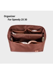 For Speedy 25 30 Women's Purse Organizer Insert, Satin Fabric Pouch Handbag Tote Shaper, Travel Inner Purse Portable Cosmetic Bag