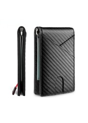 RFID Carbon Fiber Men Wallets Card Holder Slim Thin Pocket Man Magsafe Wallets Money Bags Business Black Male Wallet Walet 2022