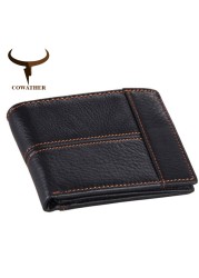 COWATHER - Genuine cowhide leather men's wallet, high quality, paste, dollar price, carteira masculina, original brand, 100%