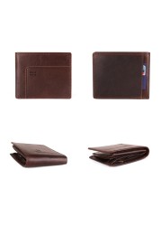 GENODERN New Rfid Bifold Mens Wallets Business Men's Wallet Male With Coin Pocket Portomonee Card Holder Photo Holder Small Wallet