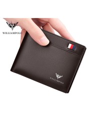 WilliamPOLO Men's Card Holder Genuine Leather Bifold, WilliamPOLO Men's Card Holder Genuine Leather Bifold