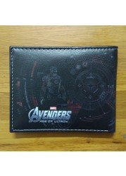 Disney Marvel Avengers Iron Man Spider-Man give boys birthday gifts anime cartoon short two fold wallet purse