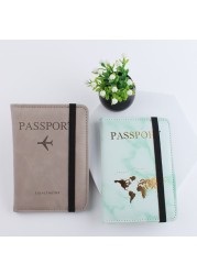 Unisex Passport Cover Letter Print Protctor Case Women Men PU Leather Travel Credit Card Holder Passport Organizer Wallet