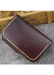 Handmade Genuine Leather Key Card Holder Wallet Personalized Card Holder With Key Ring Keyring