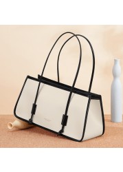 Elegant Trapezoid Shoulder Bag for Women 2022 Handbags Cream White Large Capacity Fashion Handbag Female Ladies Bags