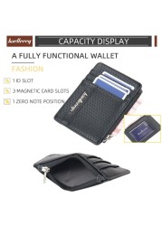 Men Small Credit Card Holder PU Leather Wallet Male Travel Slim Casual Money ID Card Coin Purse Change Business Pocket