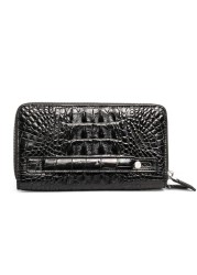 Authentic crocodile clutch wallet men luxury design 2-layer zipper card holder wallet made of top quality crocodile back bone