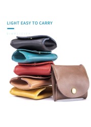 Adult Kids Small Coin Purse Earphone Holder Bag for Women Men PU Leather Small Purse Change Organizer Bag 6 Colors