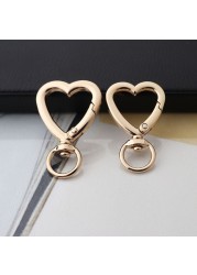 2pcs Bag Accessories Luggage Clasps Handle Heart Shape Lobster Buckle Metal Swivel Clips Snap Hooks Key Rings