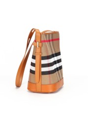 Ladies tote bag new trend leather messenger bag fashion one shoulder large capacity passenger plaid bucket bags women