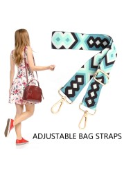 Geometric Patterns Bag Strap Replacement Women Crossbody Handbag DIY Strap 75-145cm Wide Strap Bag Female Shoulder Bag Straps