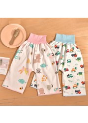 Prevent Baby Bedwetting Pure Cotton Baby Skirt To Prevent Urine Leakage 2 in 1 Toilet Learning Pants Reusable Washable Skirts