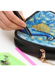 Diamond Mosaic PU Leather Women Shoulder Bags Mosaic Drill Reusable Eco-friendly Embroidery Storage Bag Shopping Bag