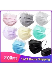 Disposable masks colorful masks mascarillas quiurgicas homology adas black non-woven face masks 3 layer adult mouth caps mascara mask