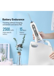 AZDENT HF-5 Oral Irrigator Portable Water Dental Flosser USB Rechargeable Water Jet Floss Tooth Pick 5 Jet Tip 300ml 3 Models