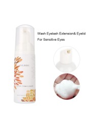 60ml Eyelash Foam Cleanser Shampoo Mousse for Eyelashes Extension Brush Set Eye Lash Cleaning Foam Pump No Stimulation Clean