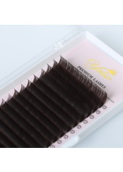 Yelix- Brown False Eyelashes Extensions, Individual Eyelashes, Natural Eyelash Extensions, 16 Lines