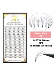 MASSCAKU Premade Lashes Wide Fans 3d/4d/5d/6d/10d/20d Short Stem Russian Volume Professional Eyelashes Extensions Faux Mink