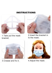 3D Mouth Mask, Breathable Support, Inner Cushion, Plastic, Silicone, Lipstick, Washable, Reusable