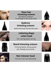 5 in 1 Electric Ear Nose Trimmer Hair Removal Shaver Recharge Men Eyebrow Beard Trimmer Razor Nose Face Hair Removal Device