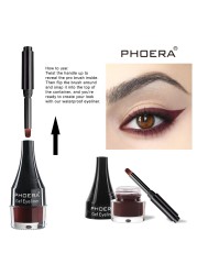 PHOERA 10 Colors Matte Eyeliner Gel Eyeshadow Dual Use With Brush Set Waterproof Long Lasting Beauty Comestics TSLM1