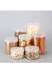 Wholesale 50pcs clear empty plastic cosmetic jars PET food jar makeup container with plastic lid food cans