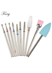 10pcs Ceramic Diamond Grinding Cutter For Manicure Set Nail Bits Grinder Cutters To Remove Gel Varnish Nail Art Accessories