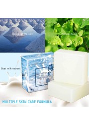 5/10pcs Remove Pimple Pore Acne Foam Sea Salt Cleanser Soap Moisturizing Goat Milk Soap Face Care Wash Based Soap Tools