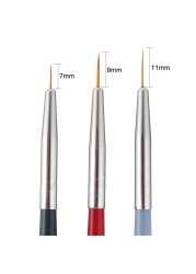 3 قطعة/المجموعة مسمار الفن خط اللوحة القلم ضئيلة 3D نصائح جل الأشعة فوق البنفسجية من الإكليريك فرش الرسم الملونة خط الشبكة تصميم مسمار مانيكير أدوات