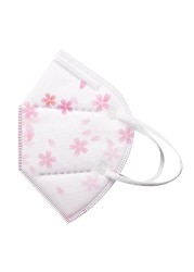 5pcs Adult Mask Kn95 Cherry Blossom Fpp2 Approved Mouth Mask Floral Face Mask 5ply Filter Protection Mask mascarilla ffp2