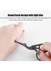 Stainless Steel Nose Hair Trimmer Scissors Steel Safety Nose Hair Scissors Nose Hair Trimmer Manual Scissors Small Makeup Scissors