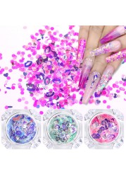 1 Box Nail Chips Sequins Paillette Crystal Nail Glitter Shining Pigment Dust Powder Nail Decoration Manicure Holographic Power