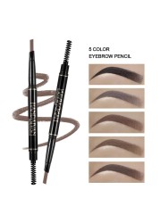 HANDAIYAN Double Ended Waterproof Eyebrow Pencil Long Lasting 5 Colors No Blooming Rotatable Paint Tattoo Eyebrow Pen TSLM1