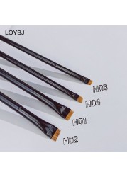 Loebig Professional Eye Makeup Brushes Flat Eyeliner Brush Angled Eyebrow Cosmetic Brush Outline Super Fine Make Up Brushes Set