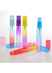 50pcs/lot 4ml 8ml Mist Spray Bottles Refillable Perfume Empty Tube Glass Travel Bottles Rainbow Color Spray