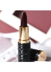 1pc Three Colors Black Lipstick Tube Rose Diamond Matte Velvet Lipstick Long Lasting Waterproof Full Color Sexy Lips Makeup