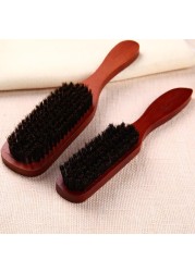 Men's and Women's Wooden Handle Hair Brush Solid Boar Bristle Combs for Beard and Hair Styling