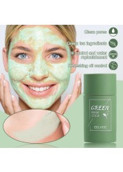 1pc Green Tea Mask Stick Purifying Mud Stick Facial Mask Cleansing Mask Oil-control Deep Clean Pores Skin Care 40g