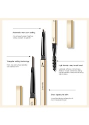 Portable Double End Eyebrow Pencil with Eyebrow Brush Durable Waterproof Sweat-proof Eye Makeup Cosmetic Tool Women Girls