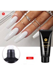 MSHARE Acrylic Gel Black 60ml Poly Builder Crystal Gel Nail Tips UV Builder Nail Extensions