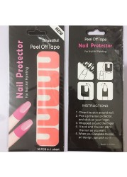 50pcs Peel Off Nail Tapes Skin Barrier Leak Proof Sticker Nail Art Protector Cover Nail Art Sticker