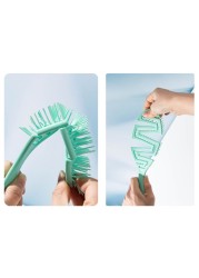 Wet Pro Flex Dry Brush, Curved Comb, Massage Form Thin Comb, Ribs Curling Comb, Can be used on wet hair for easy detangling